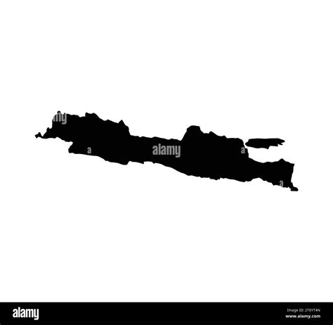 Java Indonesia island map silhouette region territory, black shape style illustration Stock ...