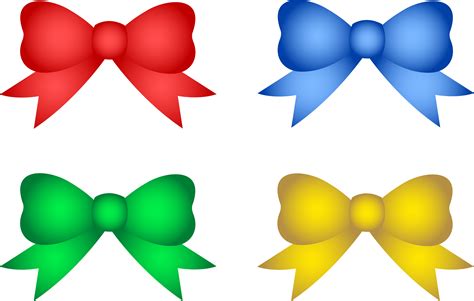 Shiny Christmas or Birthday Bows - Free Clip Art | Tiny christmas trees, Christmas bows, Bow art