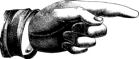 Vintage Pointing Hand Clip Art - Vintage Hand Pointing Clip Finger | Bodemawasuma