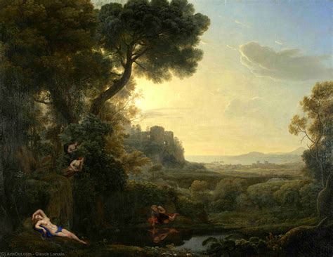 Paintings Reproductions Landscape with Narcissus and Echo by Claude ...