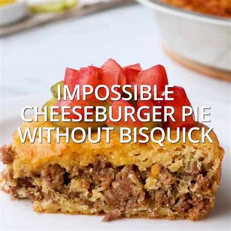 Impossible Cheeseburger Pie without Bisquick | Cheddar cheese, ground ...