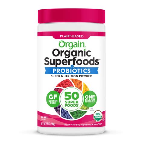 Orgain Organic Vegan Everyday Plant-Based Superfoods Nutrition Powder, Berry, 0.62lb - Walmart.com