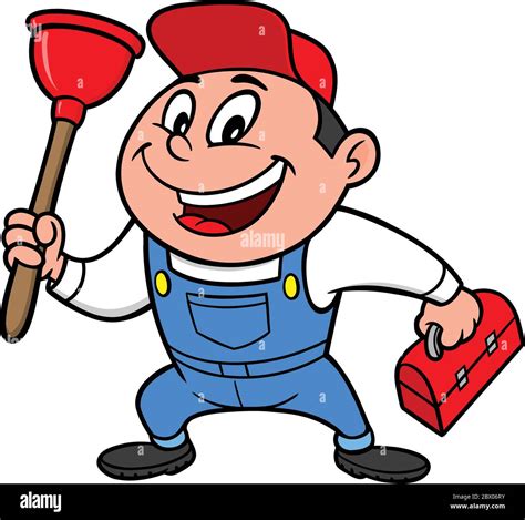 Speedy Plumber - A cartoon illustration of a Speedy Plumber Mascot ...