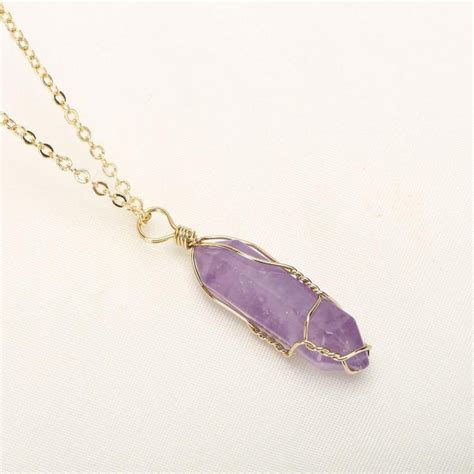 Amethyst Healing Crystal Necklace - Etsy