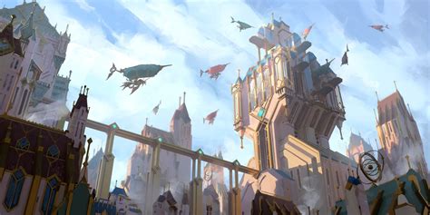 Piltover Airship Station Worldbuilding Concept Art - Legends of ...