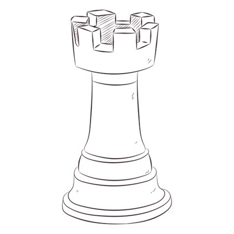 Rook Chess Piece Line Art PNG & SVG Design For T-Shirts