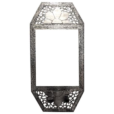 French Art Deco wrought Iron Mirror For Sale at 1stDibs