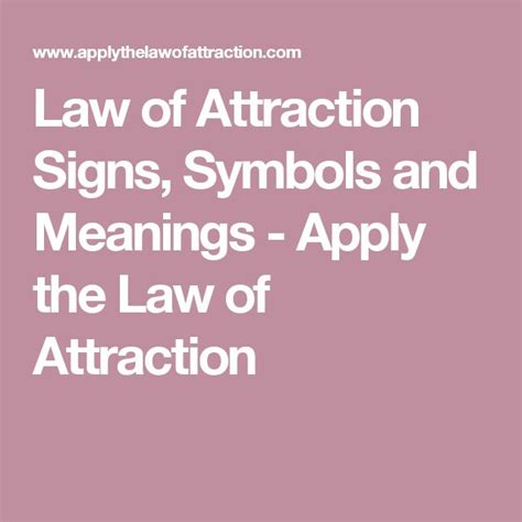 Law of Attraction Signs and Meaning | Manifestation, Law of attraction, Soulmate