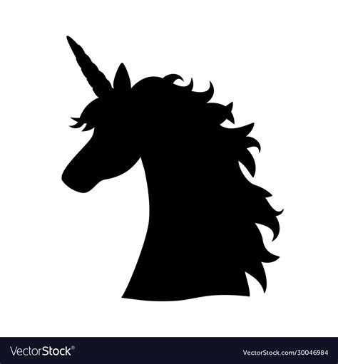 Unicorn head silhouette inspirational design Vector Image