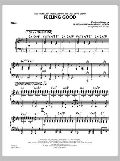 Rick Stitzel 'Feeling Good - Piano' Sheet Music and Printable PDF Music Notes | Sheet music ...