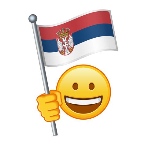 Emoji with Serbia flag Large size of yellow emoji smile 42151434 Vector ...