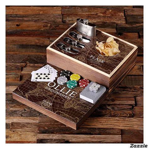 The Explorer Large Poker Night Gift Set & Flasks | Zazzle.com | Gambling gift, Poker chips ...