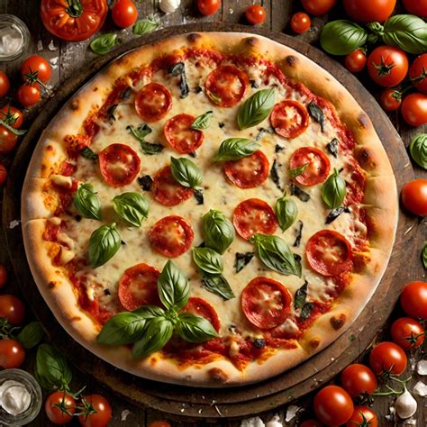 Pizza Margherita Classic Italian pizza topped with fresh tomatoes ...