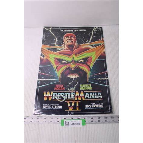 Wrestlemania VI Poster - Hulk Hogan vs Ultimate Warrior - Bodnarus Auctioneering