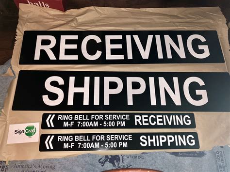 Shipping and Receiving signs made for manufacturing client. Aluminum ...