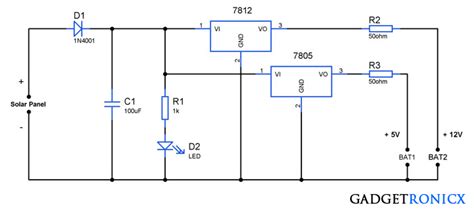 Solar powered battery charger circuit - Gadgetronicx