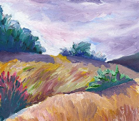 Original Oil Painting, Wall Art, Hillside Landscape Home Decor ...