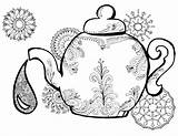 Vintage Teapot Coloring Pages Sketch Page sketch template