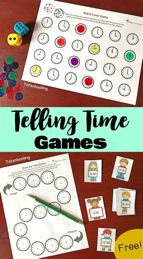 Telling Time Games for Kids | Telling time games, Time games for kids, Printable games for kids