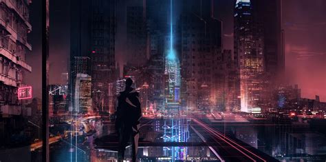 Futuristic Anime City Night Background : Anime Futuristic City ...