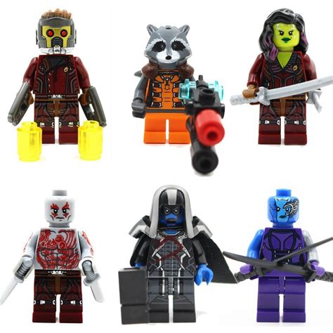 Ronan Star-Lord Gamora Rocket Racoon Minifigures Lego Compatible Guardians of the Galaxy 1 Set