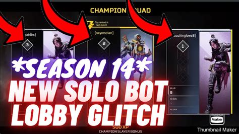 Apex Legends NEWEST BOT Lobby Glitch (ACTUALLY WORKS) Season 14 - YouTube