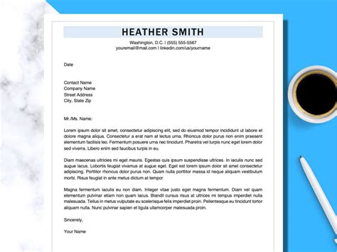 Business Letter Template for Word, Google Docs Modern Cover Letter ...