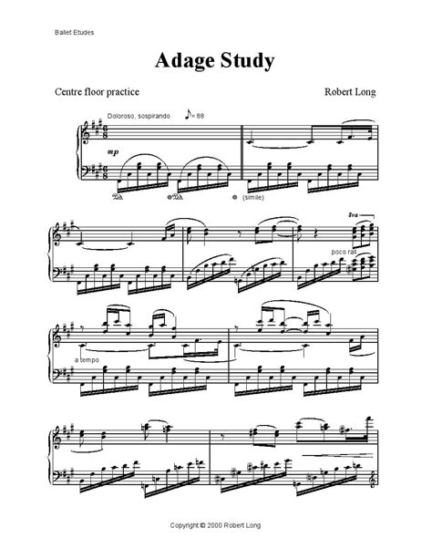 Piano Sheet Music for Ballet Class - Ballet Class Music