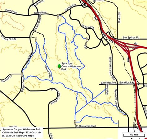 Sycamore Canyon Wilderness Park - California Trail Map