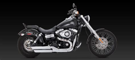 Harley Davidson DYNA 2010 WIDE GLIDE/08- Up FAT BOB Slip-ons Vance and Hines Cat No 16845