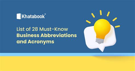 List of 28 Must-Know Business Abbreviations and Acronyms