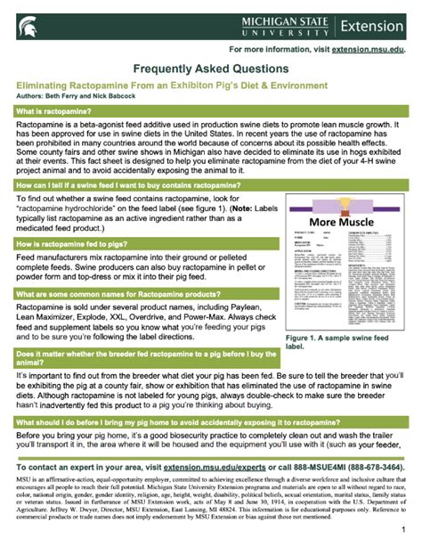 Frequently asked questions on ractopamine eliminations - Pork