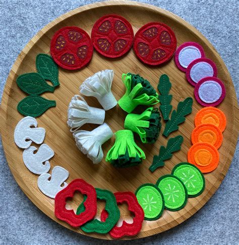 Felt vegetables set pretend play felt food for kids montessori ...