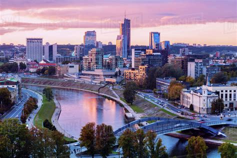 Lithuania, Vilnius, Cityscape in morning light - Stock Photo - Dissolve