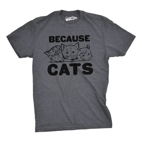 2019 New Summer Funny T shirt Mens Because Cats Funny Crazy Cat Person ...