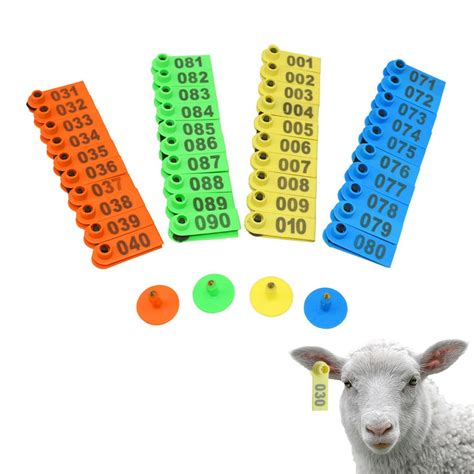 20Pcs Goat eartags Number Plastic Livestock Ear Tag Animal Tag for Sheep Pig Farm Animal Tag ...