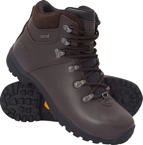 Mountain Warehouse Breacon Womens Hiking Boots - Vibram Ladies Boots Brown Womens Shoe Size 8 US ...