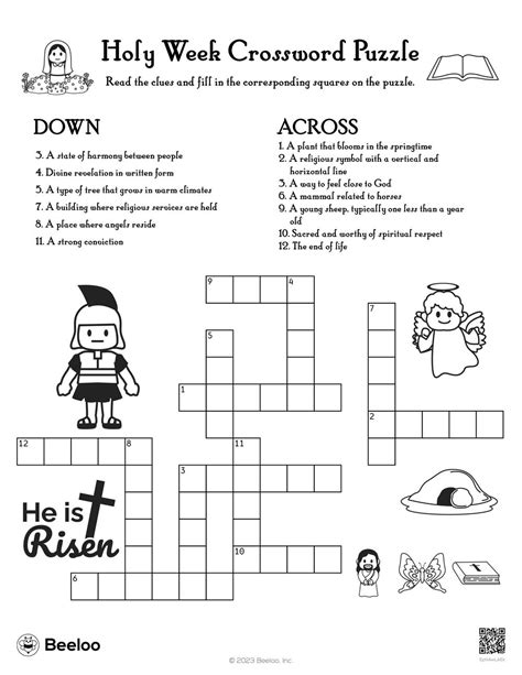 Holy Week Crossword Puzzle • Beeloo Printable Crafts and Activities for Kids