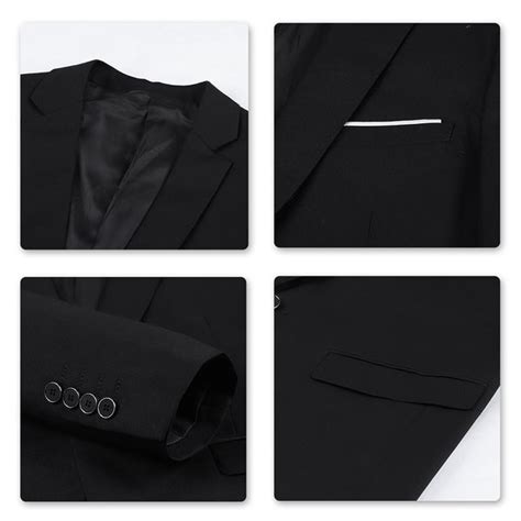 2-Piece Slim Fit Simple Designed Black Suit