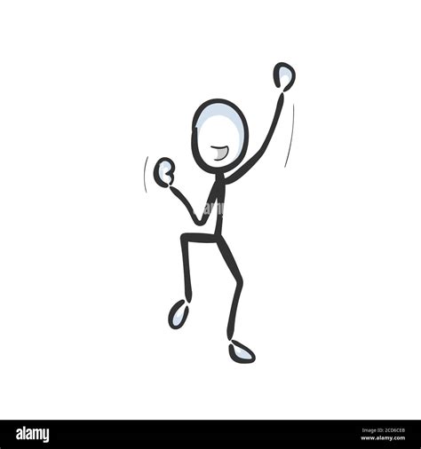 Success. happy man jumping. Winner celebrating. Vector simple victory. happy dance. Stickman no ...