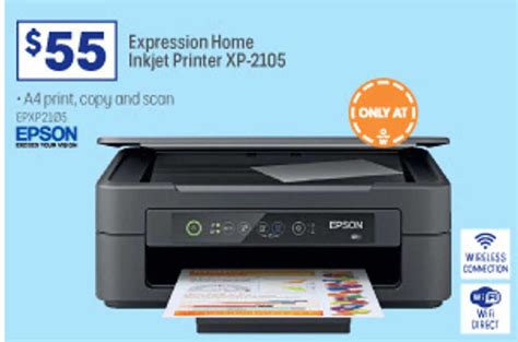 Epson Expression Home Inkjet Printer Xp-2105 Offer at Officeworks - 1Catalogue.com.au