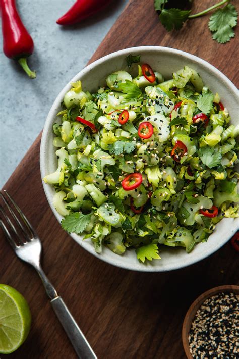 Sweet And Sour Celery Cilantro Salad - Will Cook For Friends