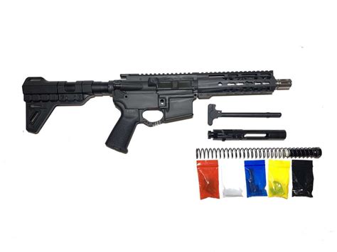 AR 15 American Flag Black Complete Pistol Kit with Polymer Brace & Magpul Grip- BLK