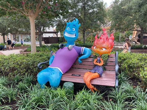 Wade and Ember Take a Seat for New ‘Elemental’ Photo Op at Disney Springs - Disney by Mark
