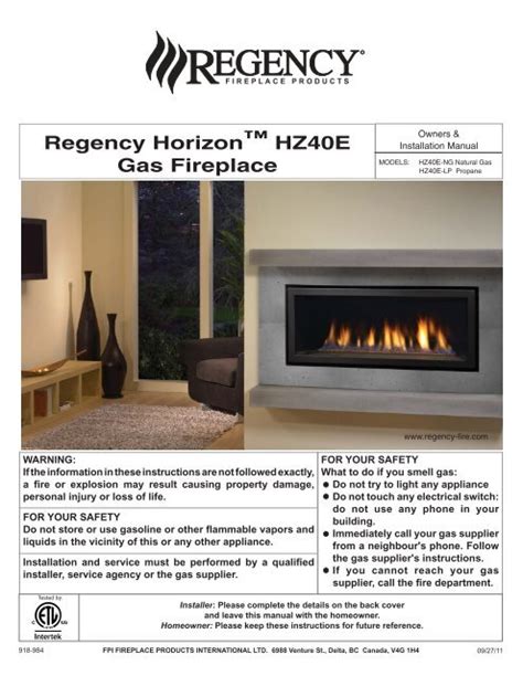 Warnock Hersey Gas Fireplace Owners Manual - Fireplace Ideas