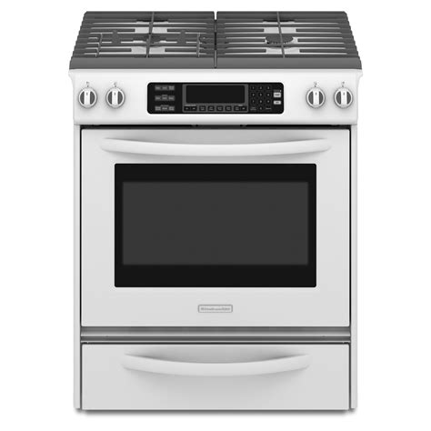 KitchenAid - KGSS907SWH - 4.1 cu. ft. Self-Cleaning Slide-In Gas Range - White | Sears Outlet