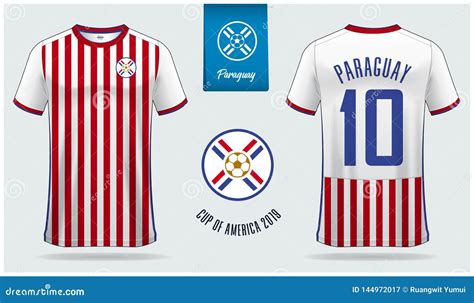 Soccer Jersey or Football Kit Mockup Template Design for Paraguay National Football Team ...