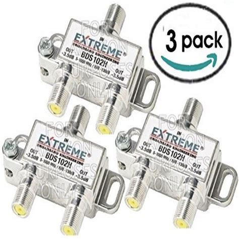 2 WAY EXTREME HD DIGITAL 1GHz HIGH PERFORMANCE COAX CABLE SPLITTER - BDS102H (3 Pack) | Walmart ...