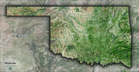 Oklahoma Satellite Wall Map by Outlook Maps - MapSales