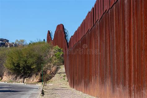 United States Border Wall from Nogales Sonora Mexico Stock Image ...